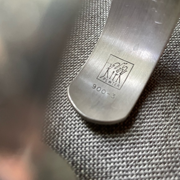 Jonquil Kirk Pewter Floral Cuff Bracelet Silver Flower of the Month Vintage - Picture 7 of 7